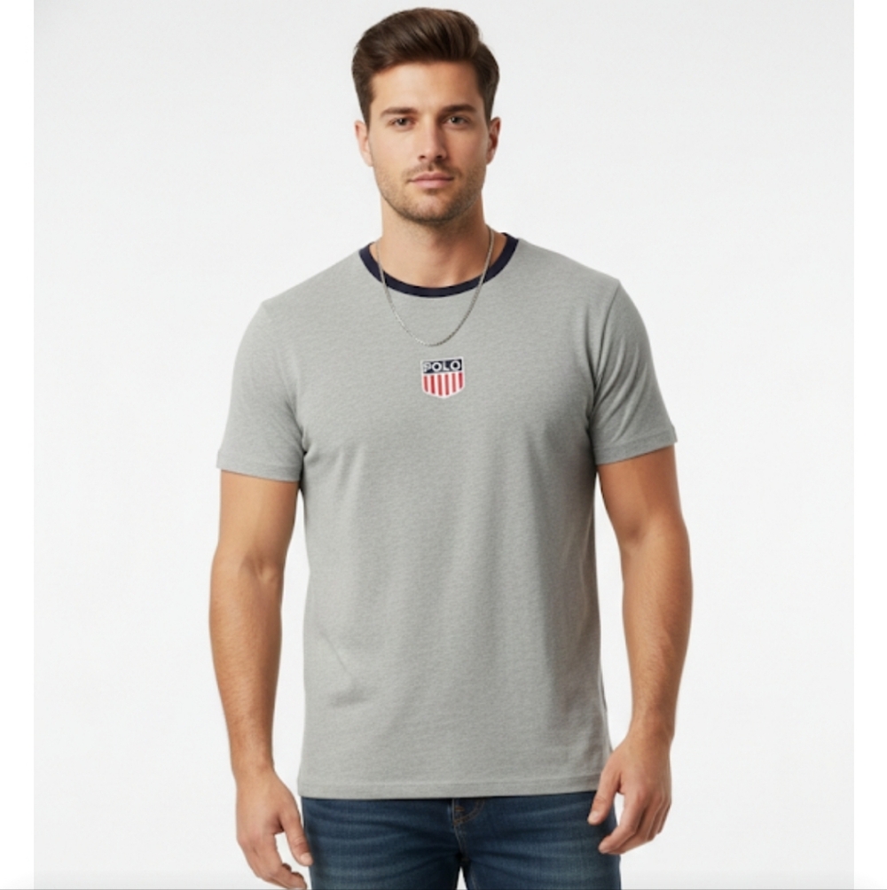 Polo by Ralph Lauren Gray Short Sleeve Tee with Emblem